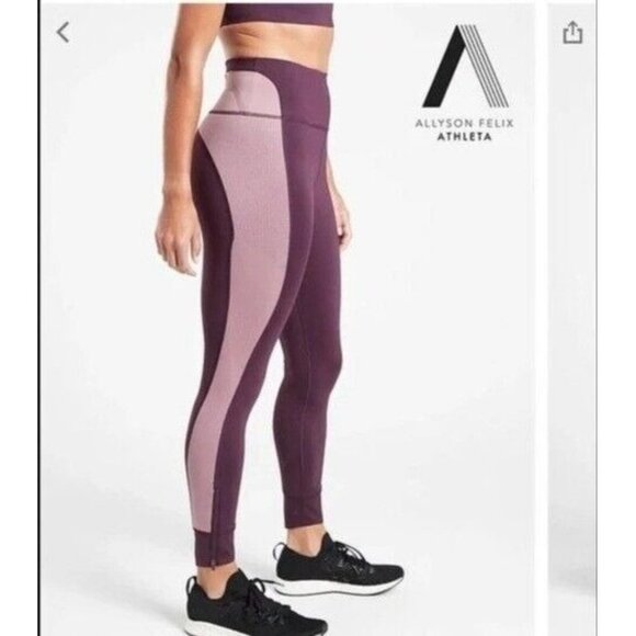 Athleta x Allyson Felix Agate Purple Tight Zips at Ankles Size XXS - Picture 1 of 15